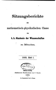 Cover of: Sitzungsberichte by Bayerische Akademie der Wissenschaften Mathematisch -naturwissenschaftliche Klasse, Bayerische Akademie der Wissenschaften.