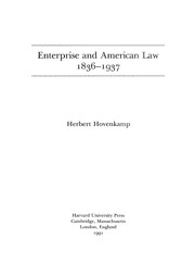 Cover of: Enterprise and American law 1836-1937