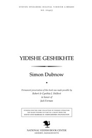 Cover of: Yidishe geshikhṭe by Simon Dubnow
