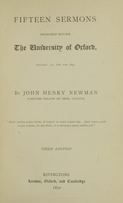 Cover of: Fifteen sermons preached before the University of Oxford: between A.D. 1826 and 1843