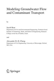 Modeling groundwater flow and contaminant transport by Jacob Bear