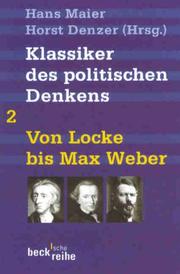 Cover of: Klassiker des politischen Denkens 02. Von Locke bis Max Weber.