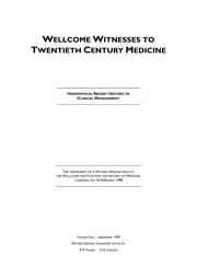 Cover of: Haemophilia : recent history of clinical management : the transcript of a witness seminar held at the Wellcome Institute for the History of Medicine, London, on 10 February 1998 by 