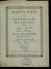Cover of: Montano et Stephanie: opera en trois actes