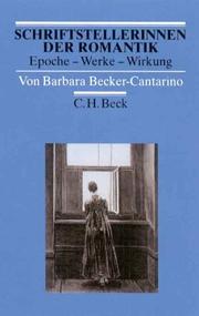 Cover of: Schriftstellerinnen der Romantik by Barbara Becker-Cantarino