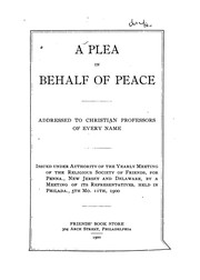 Cover of: Plea in behalf of peace addressed to Christian professors of every name