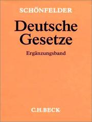 Cover of: Deutsche Gesetze Ergänzungsband (ohne Fortsetzungsnotierung). Inkl. 7. Ergänzungslieferung. Sammlung des Zivil-, Straf- und Verfahrensrechts.