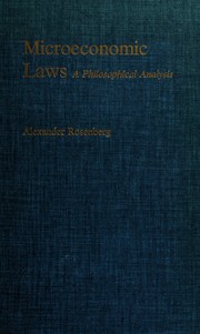Cover of: Microeconomic laws: a philosophical analysis