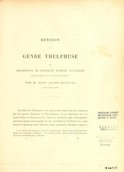 Cover of: Révision du genre Thelphuse et description de quelques espèces nouvelles faisant partie de la collection du museum.