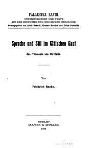 Cover of: Sprache und Stil im Wälschen Gast des Thomassin von Circlaria by 