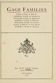 Gage families by Walker Miller Gage