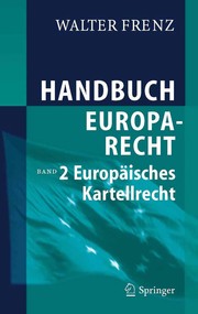 Cover of: Handbuch Europarecht by Walter Frenz