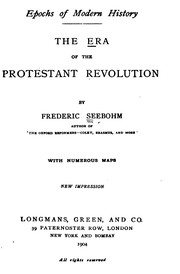 Cover of: The Era of the Protestant Revolution