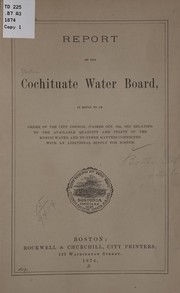 Report of the Cochituate Water Board in reply to an order of the city council by Boston (Mass.). Cochituate Water Board.