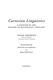 Cover of: Cartesian linguistics by Noam Chomsky