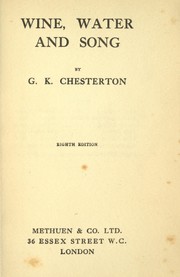 Cover of: Wine, water and song. by G. K. Chesterton