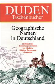 Cover of: Duden Taschenbücher, Bd.25, Geographische Namen in Deutschland by Dieter Berger