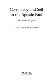 Cover of: Cosmology and self in the Apostle Paul: the material spirit