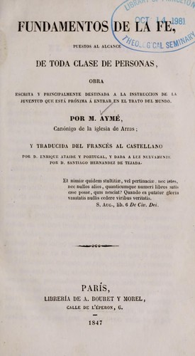 Fundamentos de la fe by Ayme Chanoine d'Arras