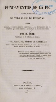 Cover of: Fundamentos de la fe by Ayme Chanoine d'Arras
