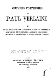Cover of: Œuvres posthumes by Paul Verlaine