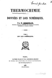 Cover of: Thermochimie: données et lois numériques