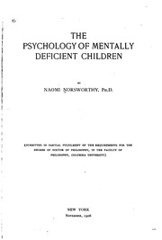 Cover of: The psychology of mentally deficient children