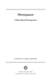 Cover of: Menopause by Lynnette Leidy Sievert