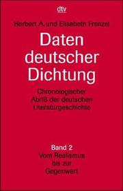 Daten deutscher Dichtung Band 1 by Herbert A. Frenzel, Elisabeth Frenzel