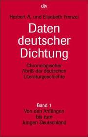 Cover of: Daten deutscher Dichtung by Herbert A. Frenzel, Elisabeth Frenzel, Herbert A. Frenzel