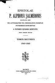 Cover of: Epistolae P. Alphonsi Salmeronis, Societatis Jesu by Alfonso Salmerón