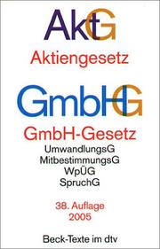 Cover of Aktiengesetz ; GmbH-Gesetz