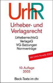 Cover of: Urheber- und Verlagsrecht by Germany (West)