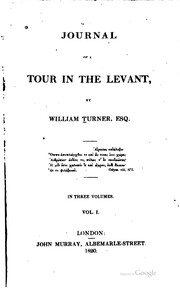 Cover of: Journal of a tour in the Levant by Turner, William