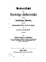 Cover of: Uebersicht der Verträge Oesterreichs mit den Auswärtigen Staaten, von dem Regierungs-antritte ...