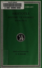 Cover of: Historia animalium. by With an English translation by A. L. Peck.