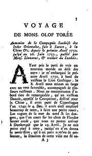 Cover of: Voyage de mons: Olof Torée : aumonier de la Compagnie suedoise des Indes orientales, fait à Surate, à la Chine &c. depuis le prémier avril 1750. jusqu'au 26. juin 1752 : ublié par m. Linnaeus, & traduit du suedois par m. Dominique de Blackford.