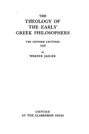 Cover of: The theology of the early Greek philosophers by Werner Wilhelm Jaeger