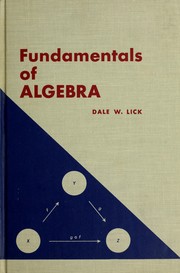 Cover of: Fundamentals of algebra