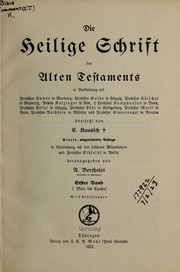 Cover of: Die Heilige Schrift des Alten Testaments by E. Kautzsch