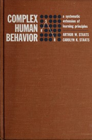Cover of: Complex human behavior by Arthur W. Staats