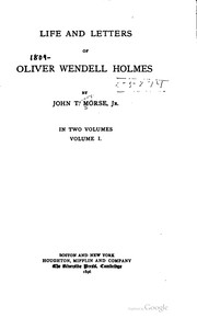 Cover of: Life and letters of Oliver Wendell Holmes