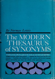 Cover of: The modern thesaurus of synonyms, formerly The comprehensive word guide.