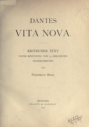 Cover of: Vita nuova by Dante Alighieri