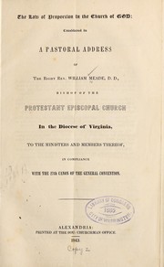 Cover of: The law of proportion in the church of God