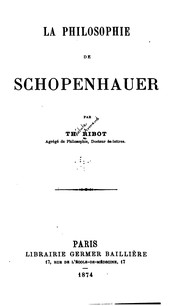 Cover of: La philosophie de Schopenhauer