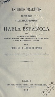 Cover of: Estudios practicos by Adolfo de Castro