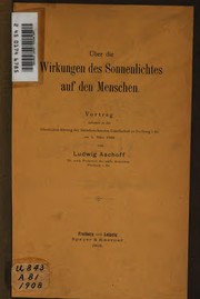 Cover of: Ueber die Wirkungen des Sonnenlichtes auf den Menschen by Ludwig Aschoff