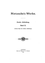 Cover of: Nietzsche's Werke