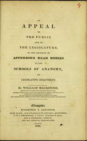 Cover of: An appeal to the public and to the legislature, on the necessity of affording dead bodies to the schools of anatomy, by legislative enactment